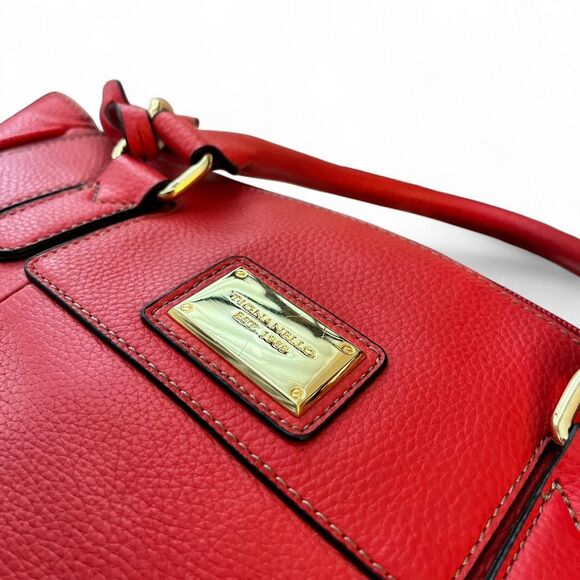 Tignanello red pebbled leather satchel - Picture 7 of 8